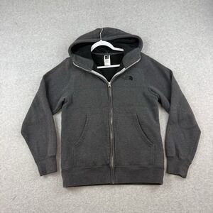 The North Face Hoodie Mens Small Gray Sherpa Lined Full Zip Fleece Jacket Grey